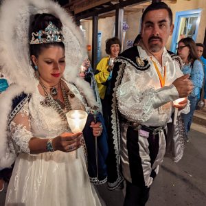 People at candlelight procession